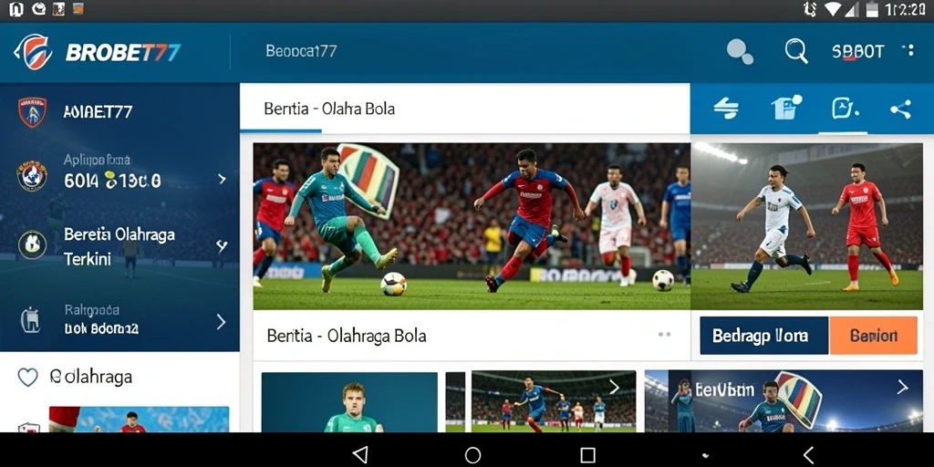 Screenshot tampilan antarmuka aplikasi berita olahraga bola.