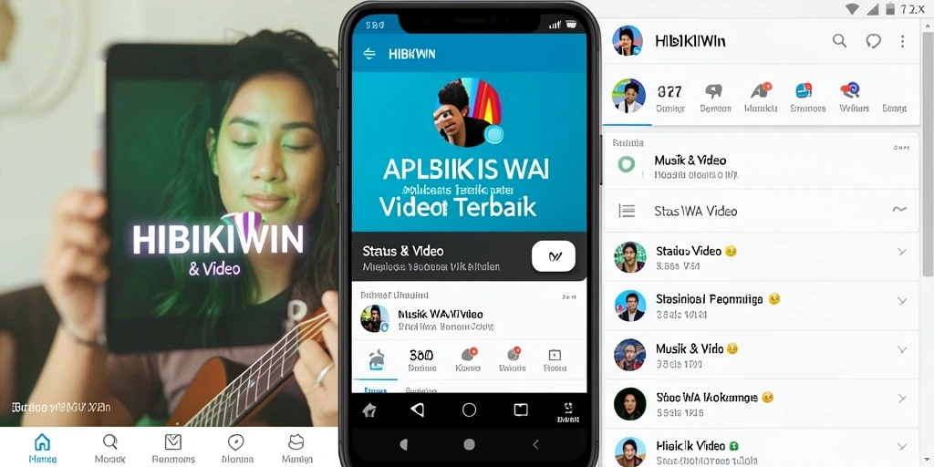 Tampilan antarmuka HIBIKIWIN dengan pilihan video status.