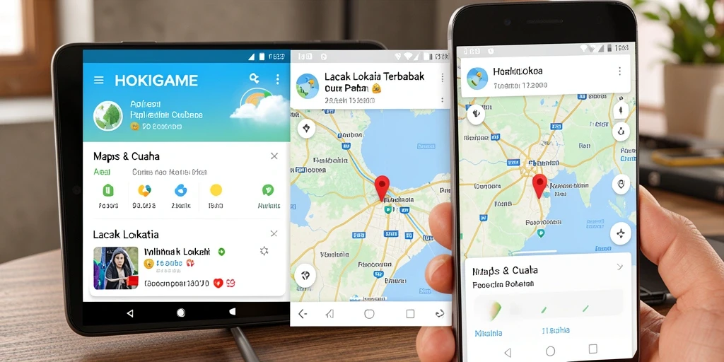 Antarmuka HOKIGAME menampilkan fitur Lacak Lokasi yang intuitif.