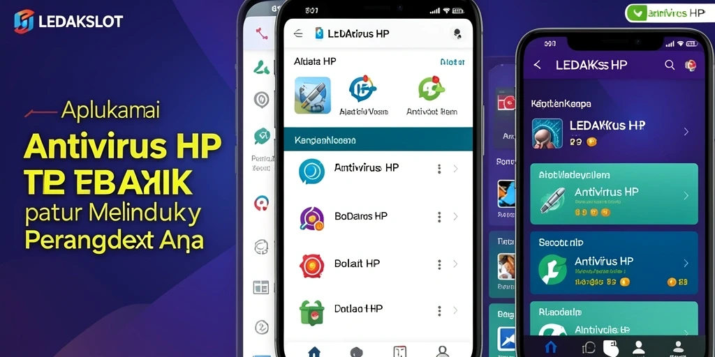 Antarmuka utama LEDAKSLOT menampilkan status keamanan dan pemindaian perangkat.