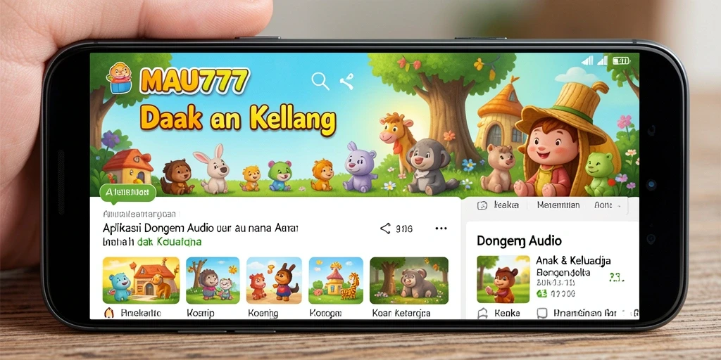 Antarmuka aplikasi MAU777 yang sederhana dan menarik untuk anak-anak.