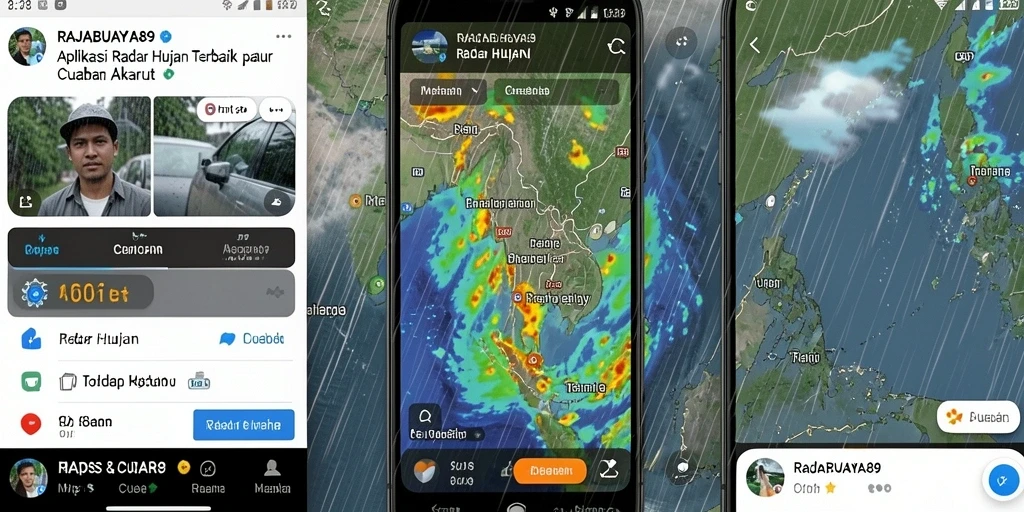 Antarmuka aplikasi RAJABUAYA89 menampilkan data radar hujan yang jelas dan informatif.