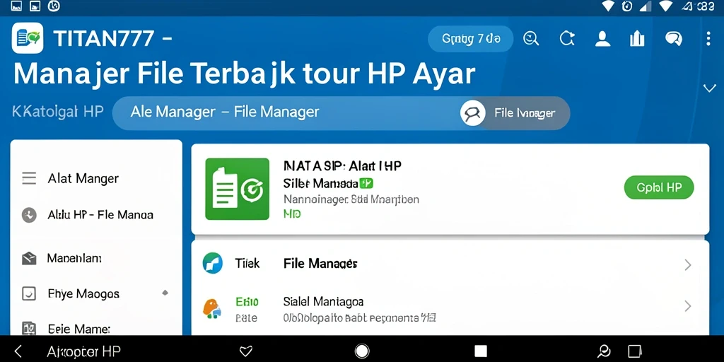 Antarmuka pengguna aplikasi File Manager TITAN777 yang bersih dan terorganisir.