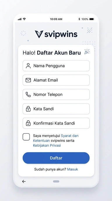 Panduan Registrasi Akun Baru svipwins untuk Pengguna Android